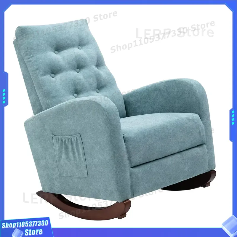 Baby Nursery Rocking Chair - เก้าอี้โยกเด็กทำจากไม้ พนักพิงสูง ตกแต่งลายปัก สำหรับห้องเด็กอ่อน ที่นั่งสบาย เฟอร์นิเจอร์สำหรับเด็กอ่อน