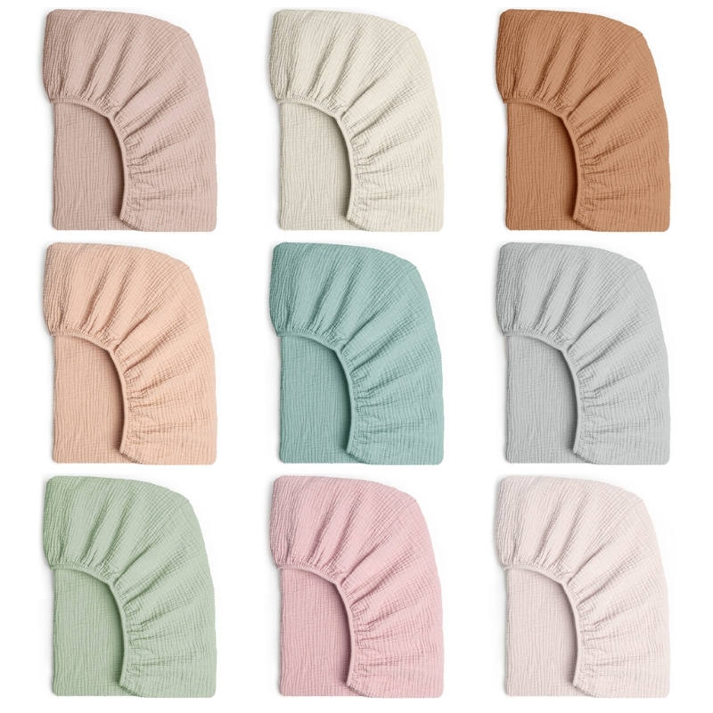 Baby Nursery Cushion - ผ้าปูเตียงผ้าฝ้ายมัสลินนุ่มระบายอากาศได้ดีเหมาะสำหรับทารกแรกเกิดเปลเด็กผ้าปูเตียงอเนกประสงค์สีทึบ