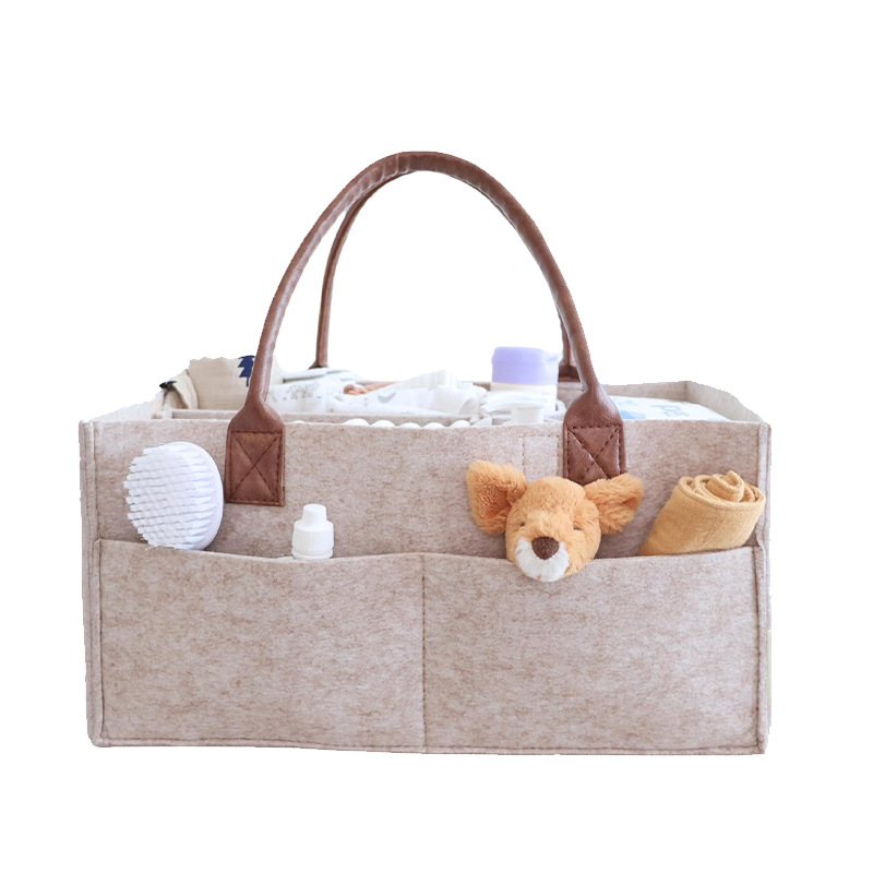 Baby Nursery Shelves - ตะกร้าเก็บของเด็กอ่อนแบบมีหูหิ้ว กระเป๋าใส่ผ้าอ้อมเด็ก พร้อมช่องเก็บของขนาดใหญ่