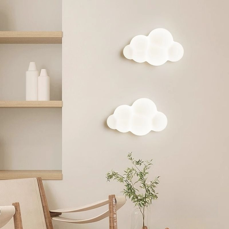 Baby Nursery Light - โคมไฟติดผนังรูปเมฆสีขาว สำหรับห้องเด็ก ห้องนอนเด็ก โคมไฟรูปดาว โคมไฟข้างเตียงเด็กชาย เด็กหญิง