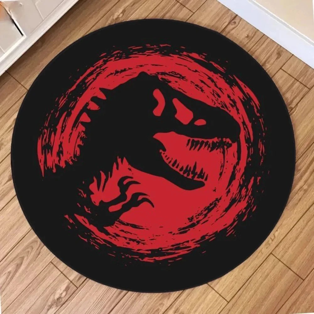 Soft Rug Nursery - พรมลายการ์ตูนไดโนเสาร์, พรมเช็ดเท้าทรงกลมสำหรับเด็ก, พรมห้องเด็กเล่นแบบวงกลมพร้อมแผ่นรองกันลื่น, พรมปูพื้นนุ่มสำหรับตกแต่งห้องเด็ก