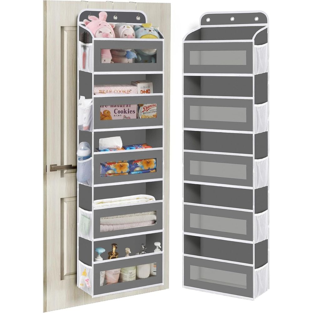 Baby Nursery Shelves - ที่แขวนประตูตู้เสื้อผ้า 5 ชั้น พร้อมถังตาข่าย 10 ใบ,
