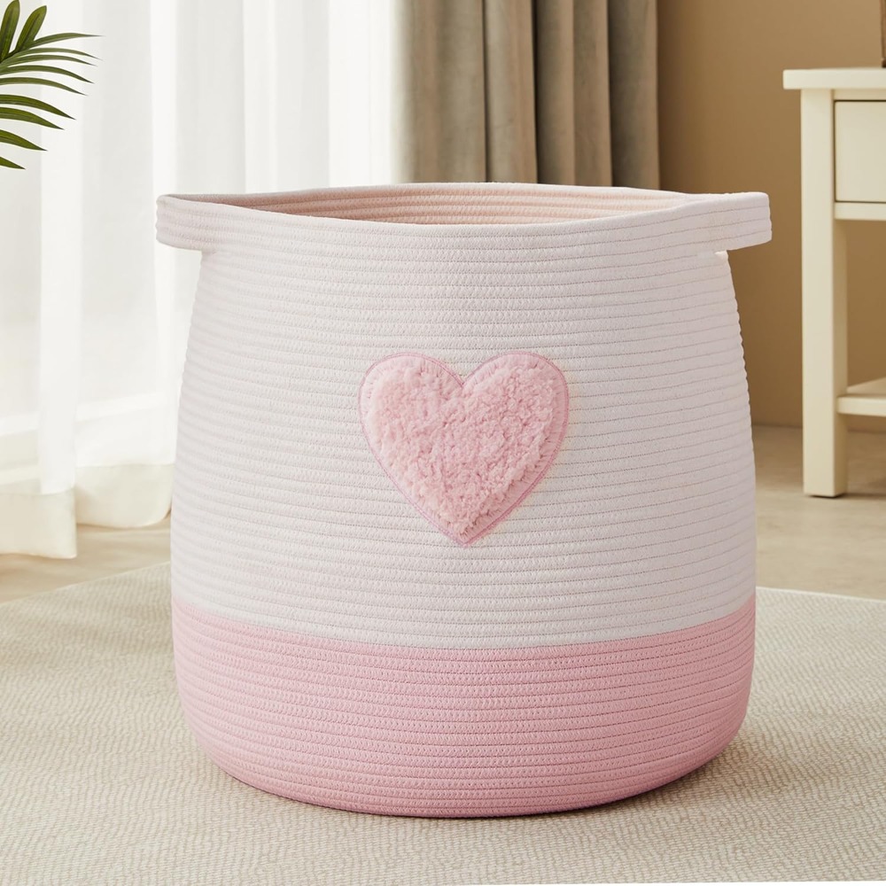 Baby Nursery Pink - สีชมพูตะกร้าซักผ้า Hamper สําหรับเด็กผู้หญิงผ้าห่มตะกร้าสีชมพูเด็กทารก Hamper สําหรับห้องนอนขนาดใหญ่