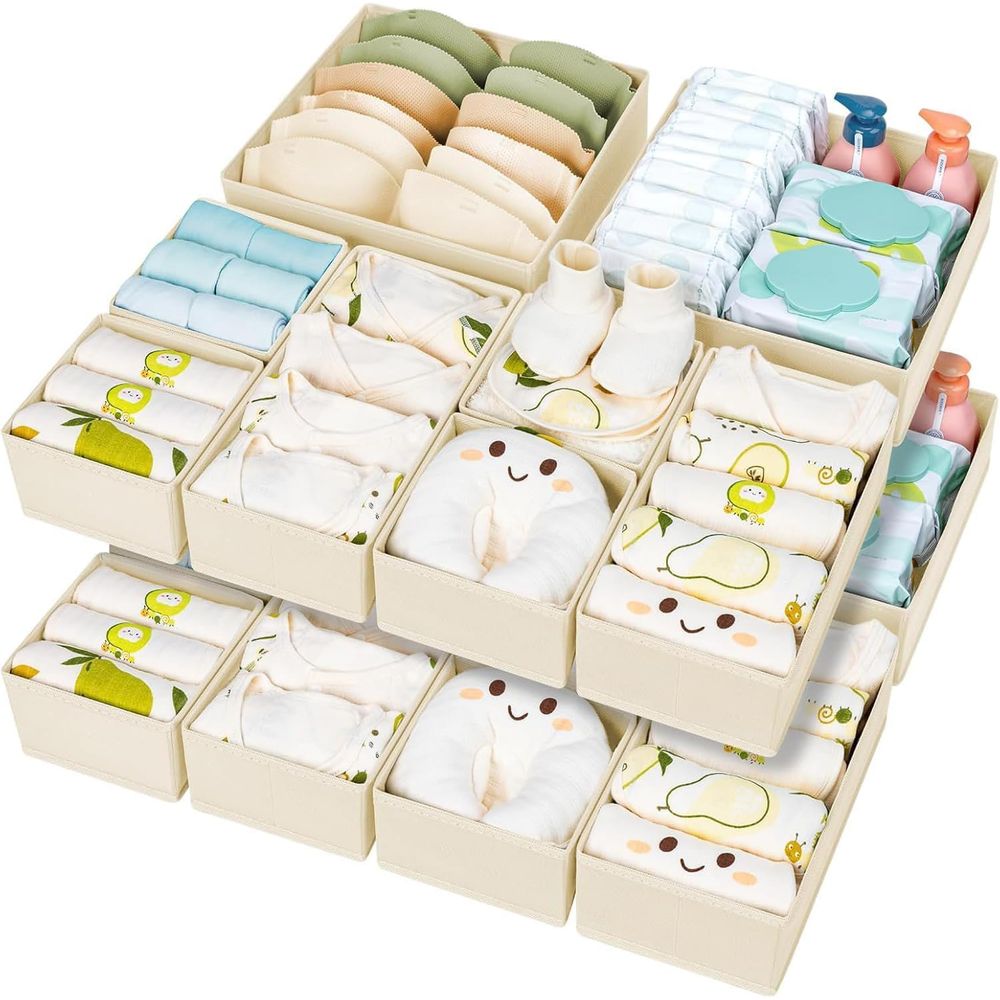 Baby Nursery Closet Organization - ชุดจัดระเบียบเสื้อผ้า 15 ชิ้น - ชุดจัดระเบียบและเก็บของสำหรับเด็ก และชุดจัดระเบียบตู้เสื้อผ้าสำหรับห้องนอน