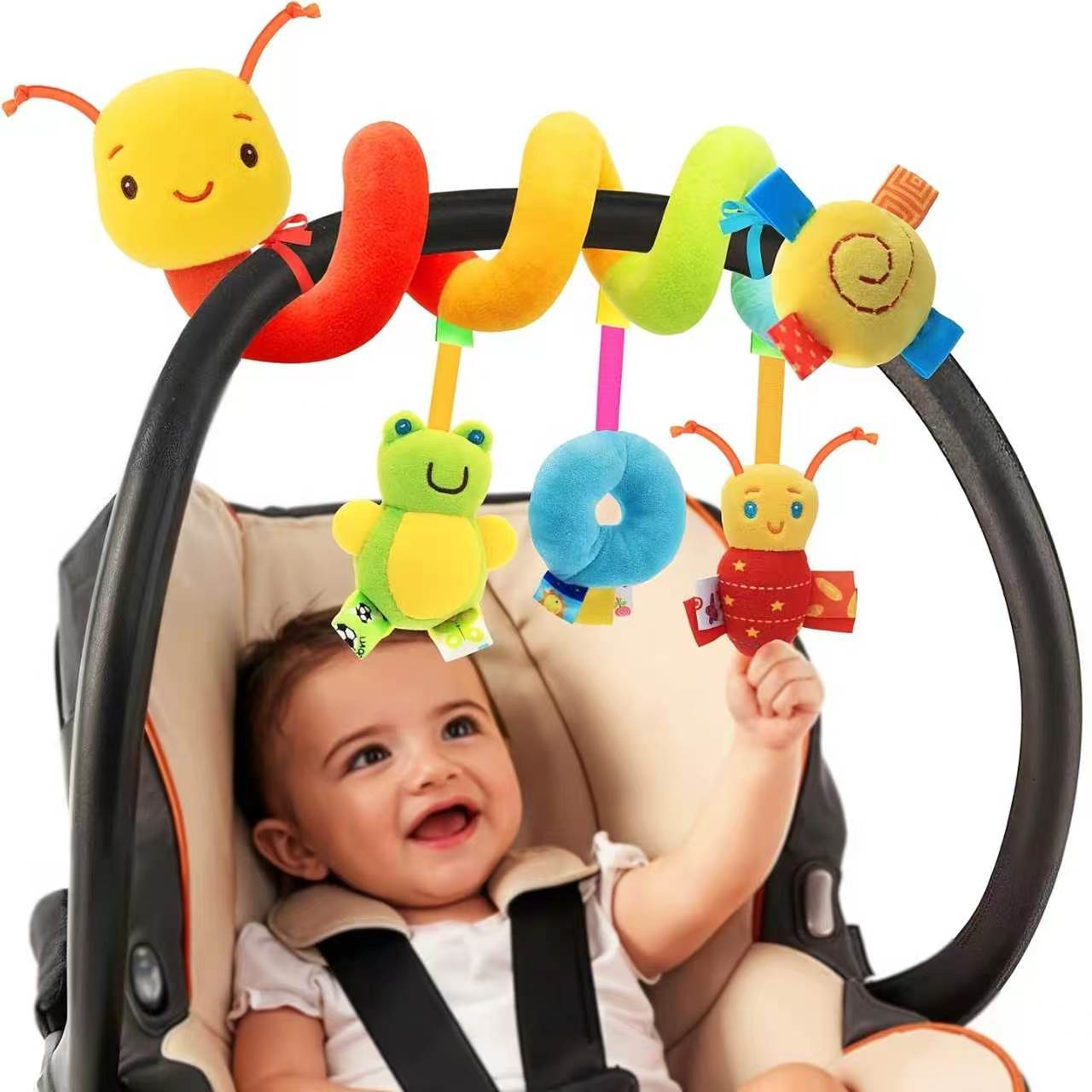 Baby Nursery Unisex - ของเล่นแขวนรูปผึ้งน่ารักสำหรับโมบายเปลเด็กและตกแต่งรถยนต์ ตุ๊กตาสัตว์นุ่มนิ่มสำหรับแขวนเตียงเด็ก พร้อมกระดิ่งนิรภัย สำหรับเด็กทารกและเด็กเล็ก