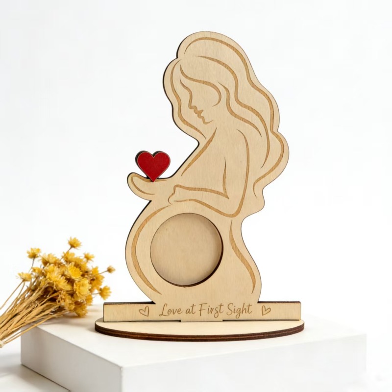 Baby Nursery Keepsake - กรอบรูปไม้สำหรับเด็กทารก ของขวัญที่ไม่เหมือนใครสำหรับเด็กแรกเกิด ของที่ระลึกจากภาพอัลตราซาวด์ พร้อมชื่อและวันที่ ของตกแต่งห้องเด็ก ของขวัญสำหรับงานเลี้ยงฉลองทารก