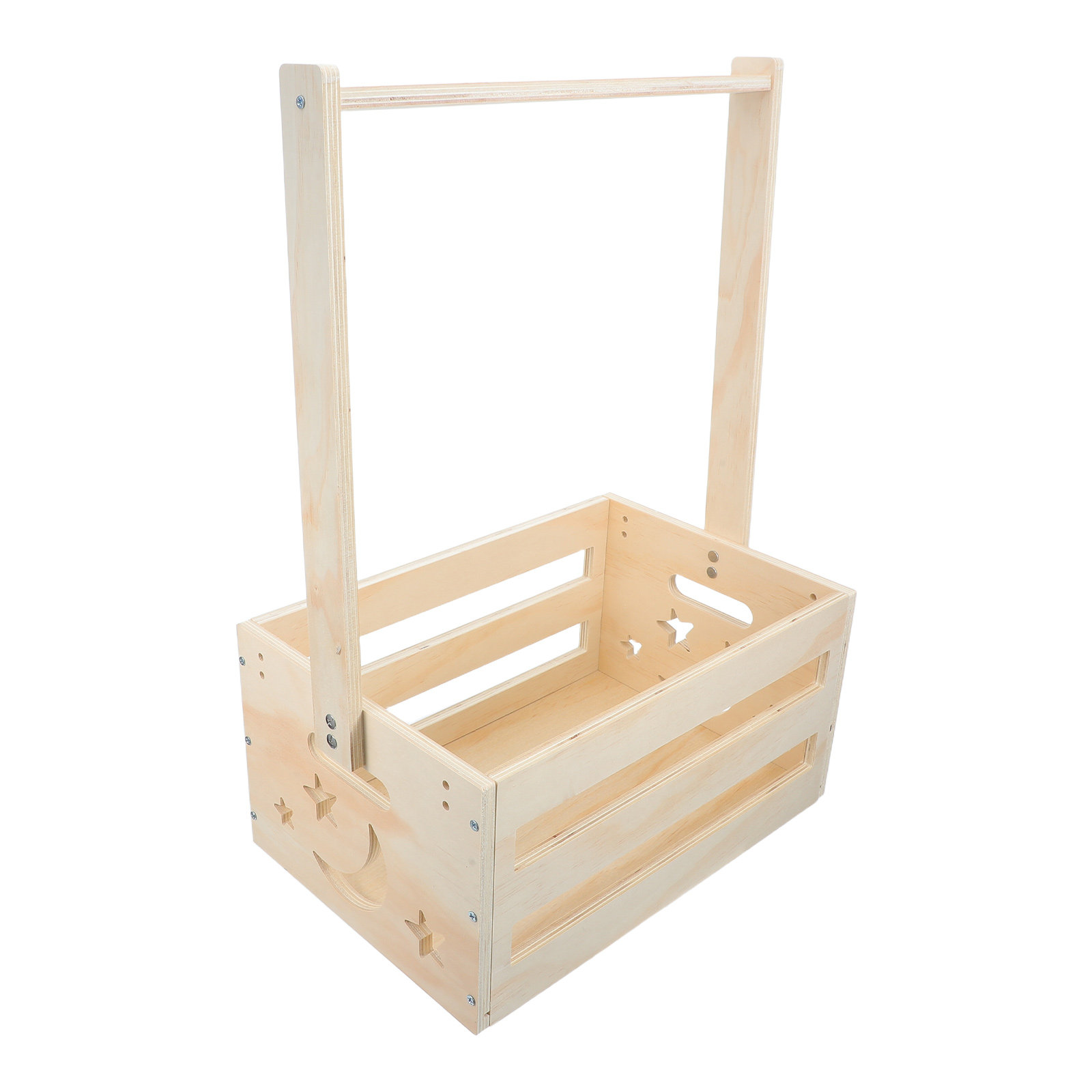 Baby Nursery Closet Organization - ตะกร้าผ้าไม้แบบพกพา กล่องเก็บเสื้อผ้าเด็ก พร้อมราวแขวน สำหรับจัดระเบียบตู้เสื้อผ้าในห้องเด็กอ่อน และเก็บของที่ระลึกสำหรับเด็กแรกเกิด