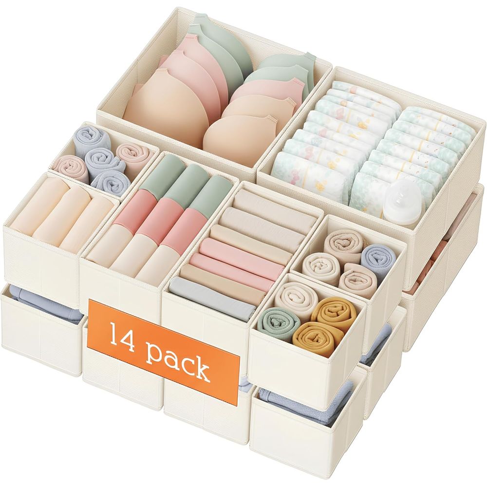 Baby Nursery Closet Organization - ชุดจัดระเบียบเสื้อผ้าเด็ก 14 ชิ้น สำหรับเสื้อผ้าเด็ก ชุดชั้นใน ถุงเท้า