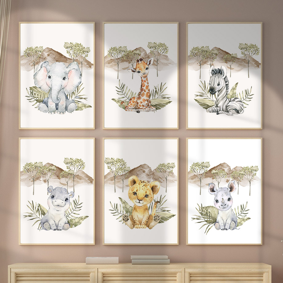 Baby Zebra Nursery - ยีราฟ ม้าลาย ช้าง สิงโต ฮิปโป ต้นไม้