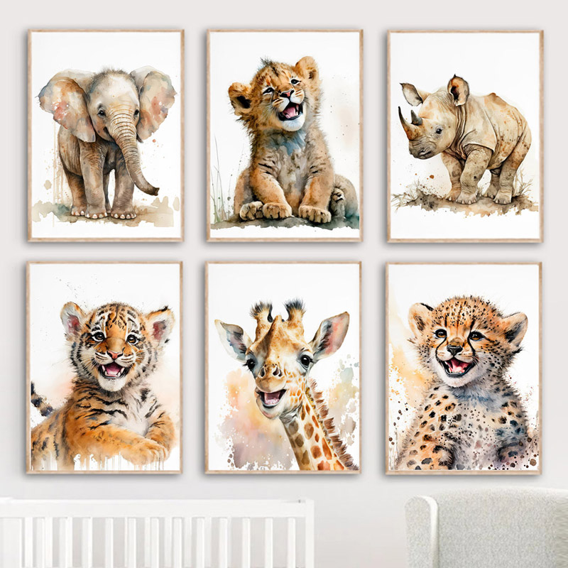 ภาพพิมพ์บนผ้าใบลายสัตว์ในห้องเ - Baby Zebra Nursery บทวิจารณ์และราคา
