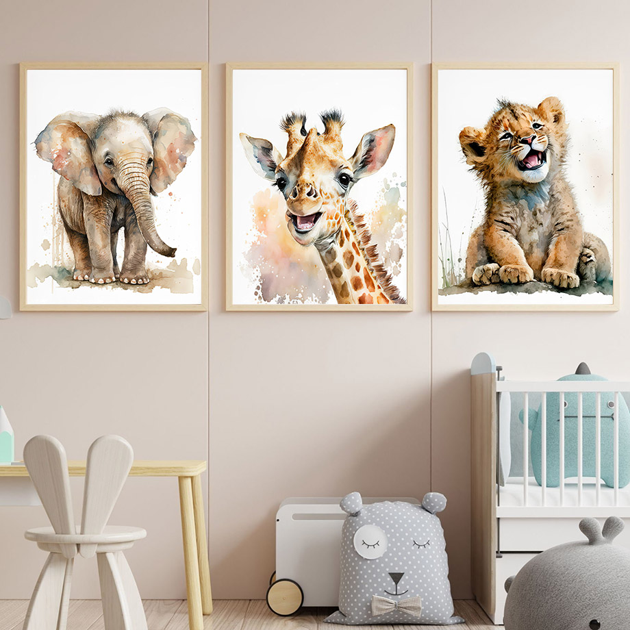ภาพพิมพ์บนผ้าใบลายสัตว์ในห้องเ - Baby Zebra Nursery บทวิจารณ์และราคา