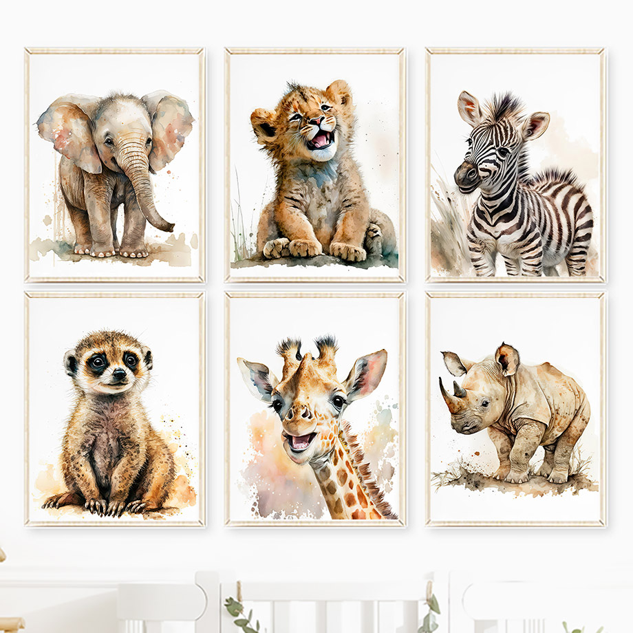 ภาพพิมพ์บนผ้าใบลายสัตว์ในห้องเ - Baby Zebra Nursery บทวิจารณ์และราคา