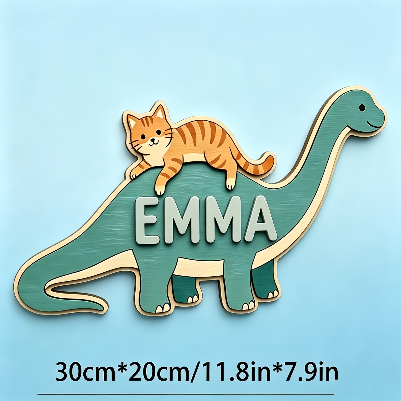ป้ายชื่อห้องรูปแมวขี่ไดโนเสาร์ - Baby Nursery Usa บทวิจารณ์และราคา