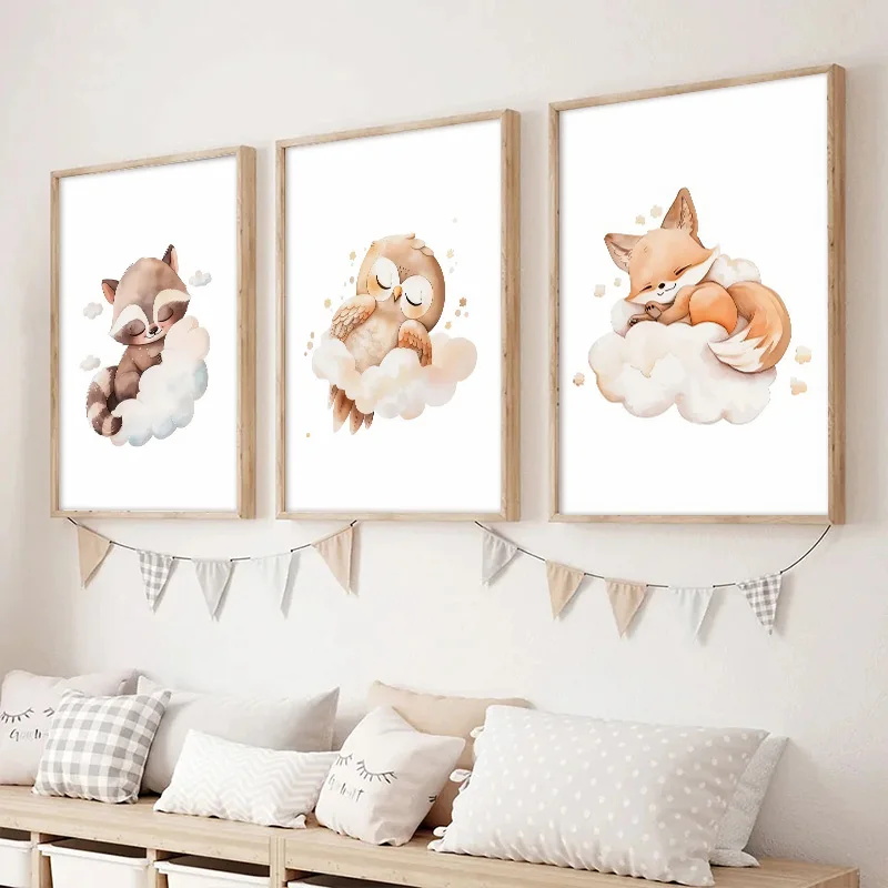 ภาพติดผนังน่ารัก ลายแรคคูน สุน - Baby Nursery Picture Frames บทวิจารณ์และราคา