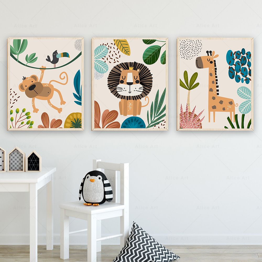 โปสเตอร์ภาพพิมพ์บนผ้าใบลายโบโฮ - Baby Zebra Nursery บทวิจารณ์และราคา