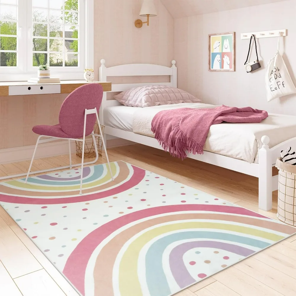 พรมลายจุดสีสันสดใสสไตล์โบโฮ 1  - Soft Rug Nursery บทวิจารณ์และราคา
