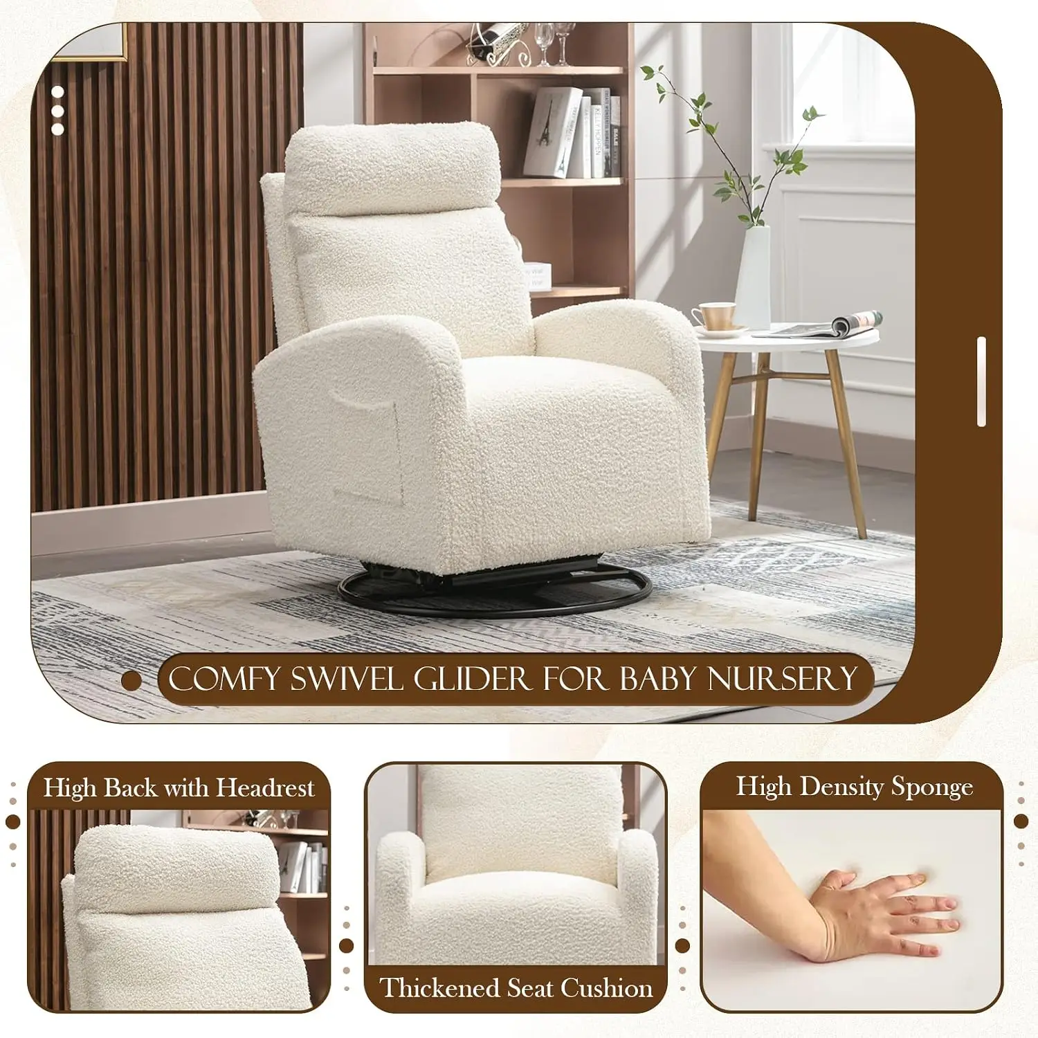 เก้าอี้โยกหมุนทันสมัย, เก้าอี้ - Baby Nursery Rocking Chair บทวิจารณ์และราคา