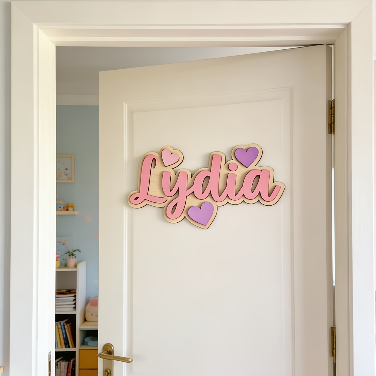 ป้ายชื่อรูปหัวใจไล่เฉดสีแบบปรั - Baby Nursery Pink บทวิจารณ์และราคา