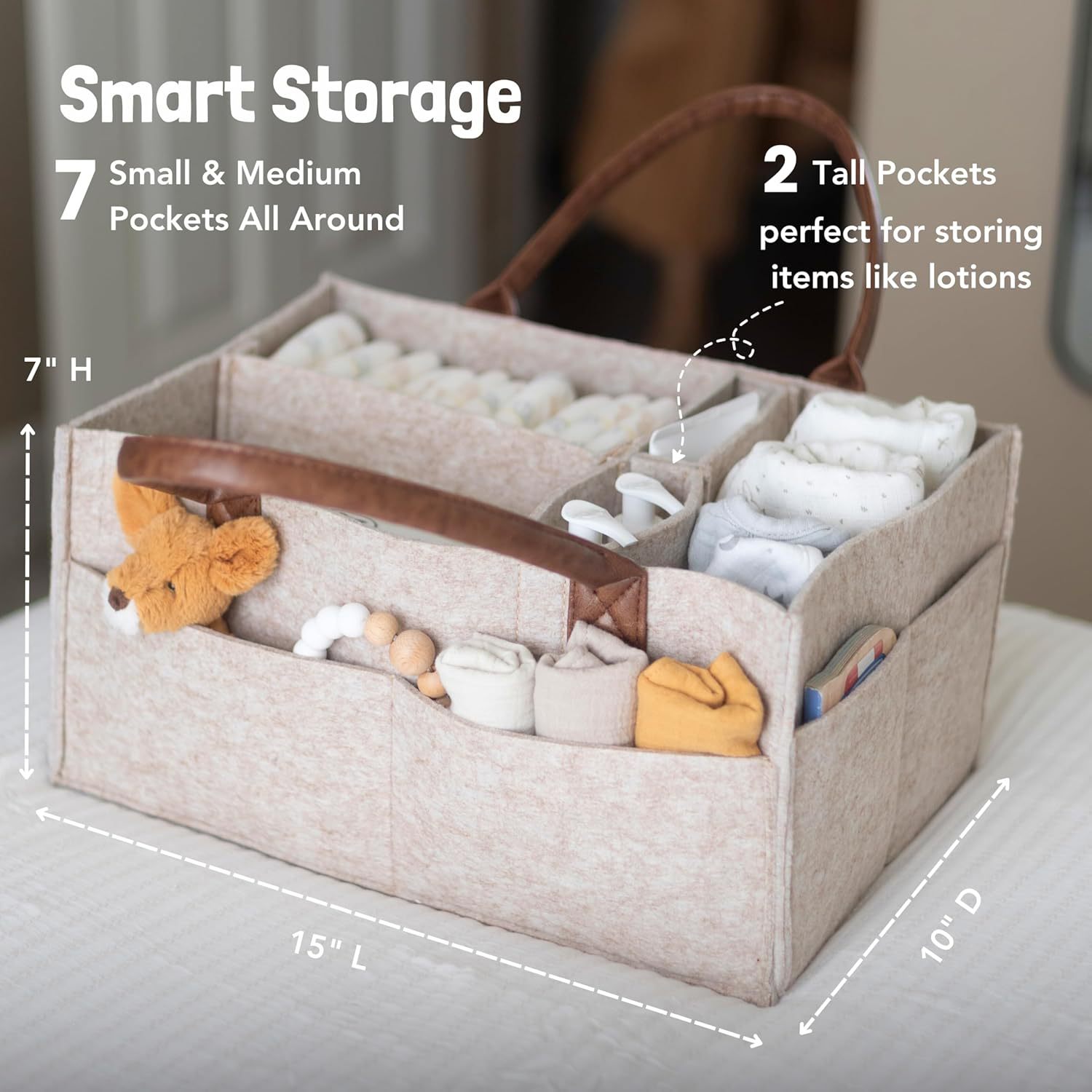 ตะกร้าเก็บของเด็กอ่อนแบบมีหูหิ - Baby Nursery Shelves บทวิจารณ์และราคา