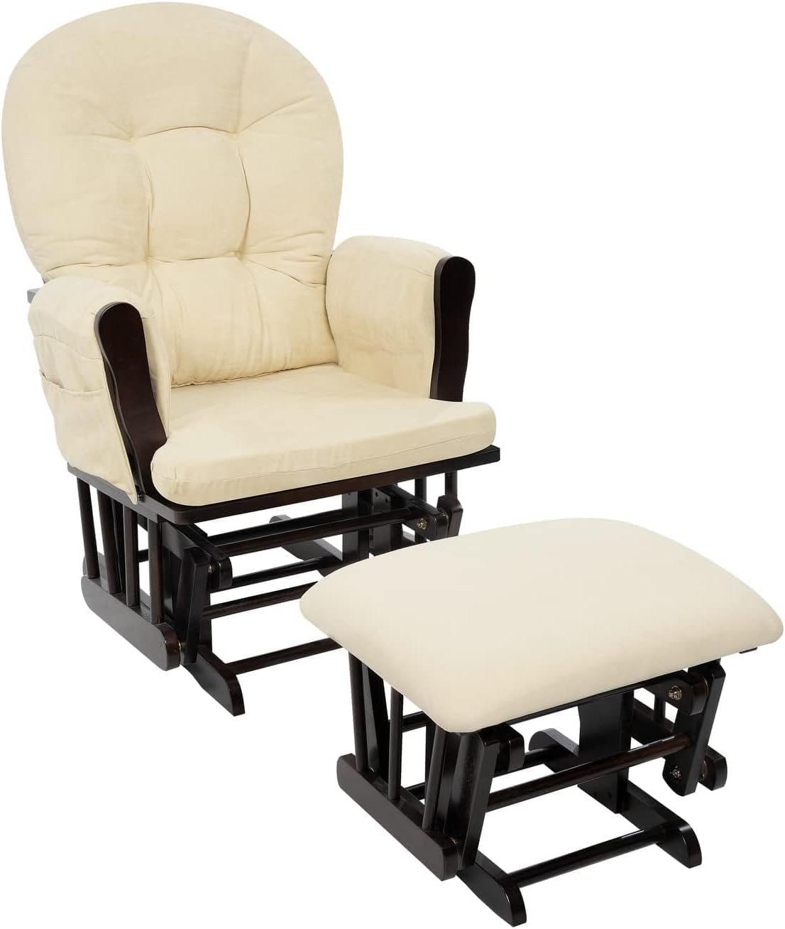 เก้าอี้โยกในร่มหุ้มเบาะพร้อมออ - Baby Nursery Rocking Chair บทวิจารณ์และราคา