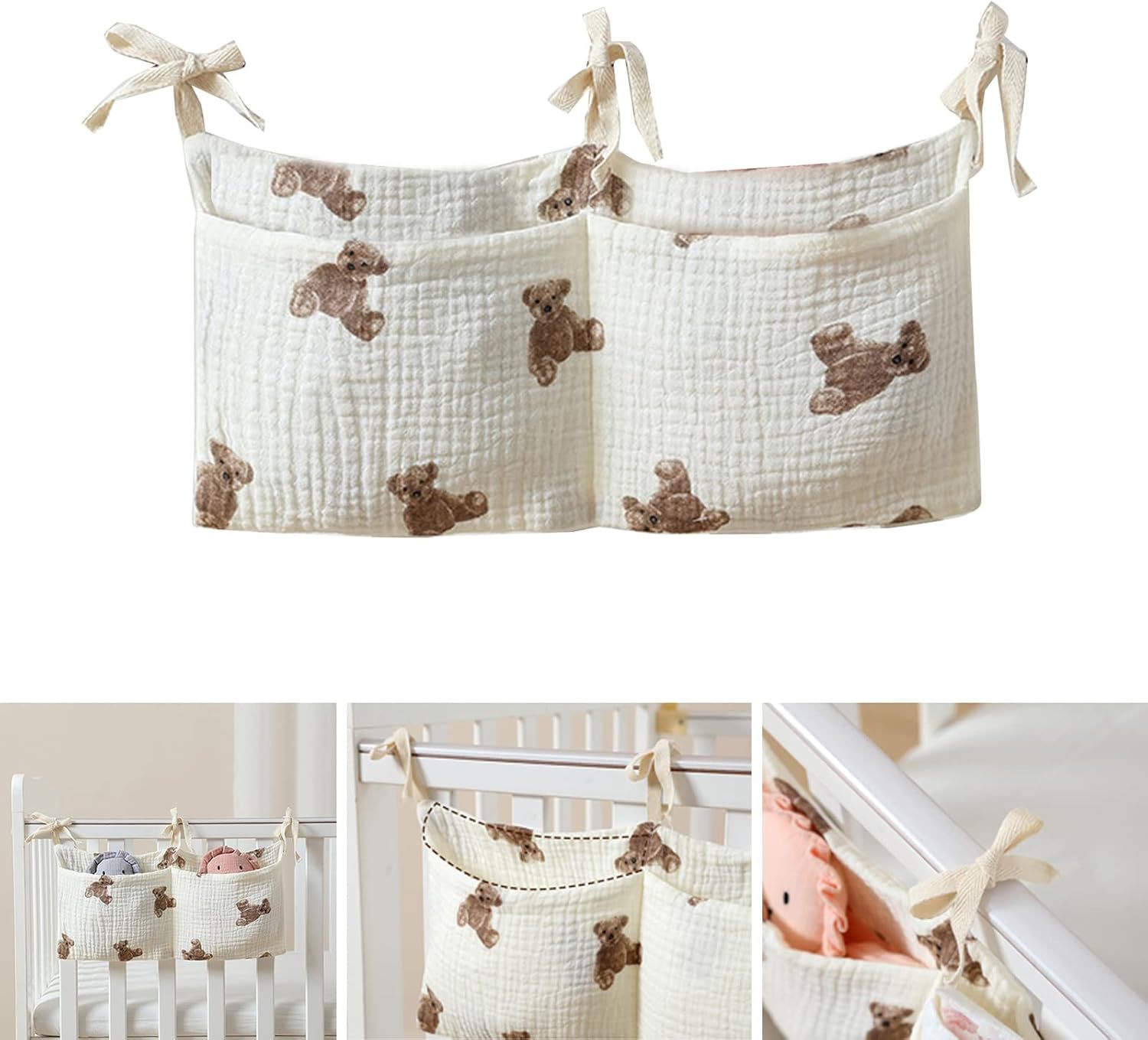 Baby Crib Organizer Cot Caddy  - Baby Nursery Shelves บทวิจารณ์และราคา