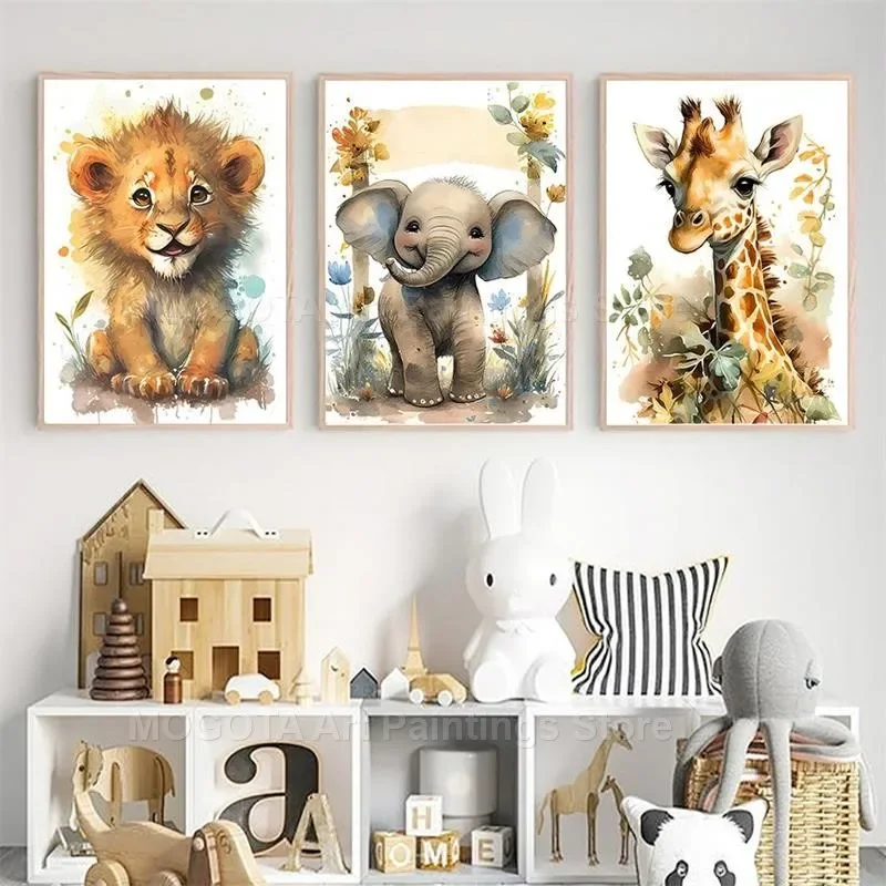 สีน้ำสิงโตยีราฟเสือช้างม้าลายเ - Baby Zebra Nursery บทวิจารณ์และราคา
