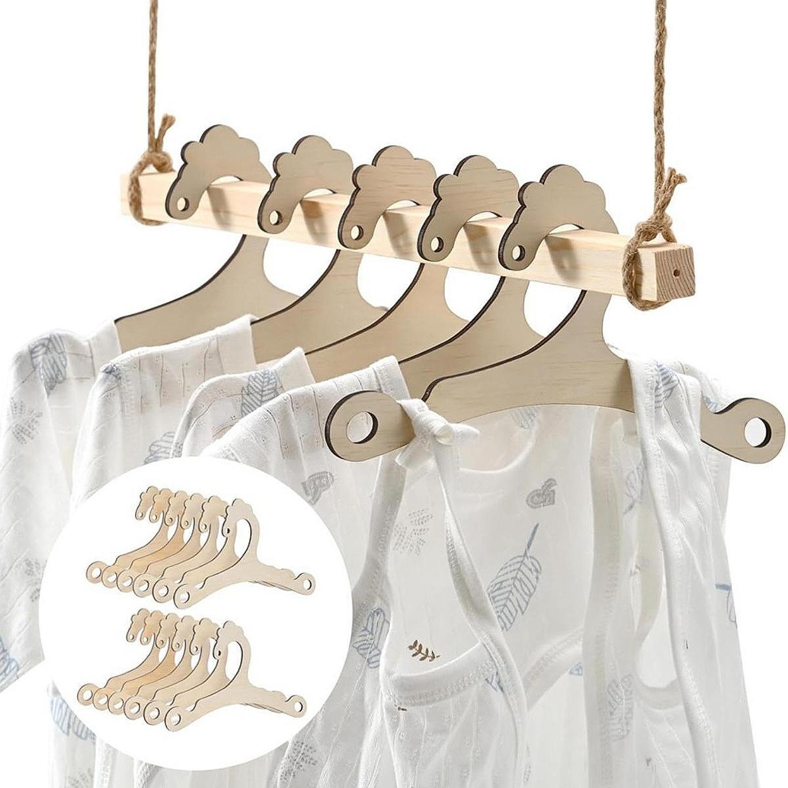 ไม้แขวนเสื้อเด็กทำจากไม้ แข็งแ - Baby Nursery Closet Organization บทวิจารณ์และราคา