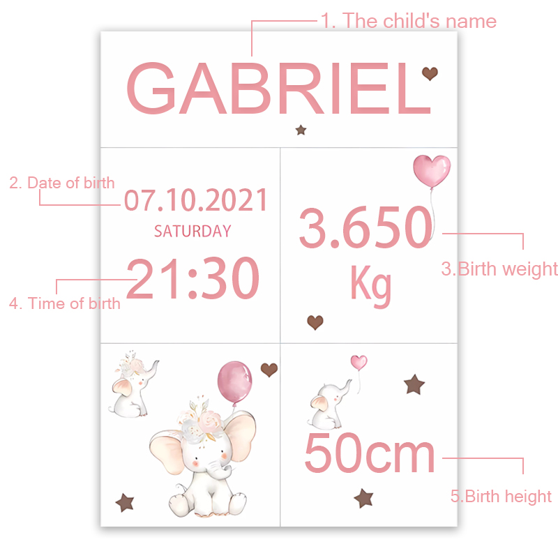 เด็กสีชมพูที่กําหนดเองชื่อวันท - Baby Nursery Pink บทวิจารณ์และราคา