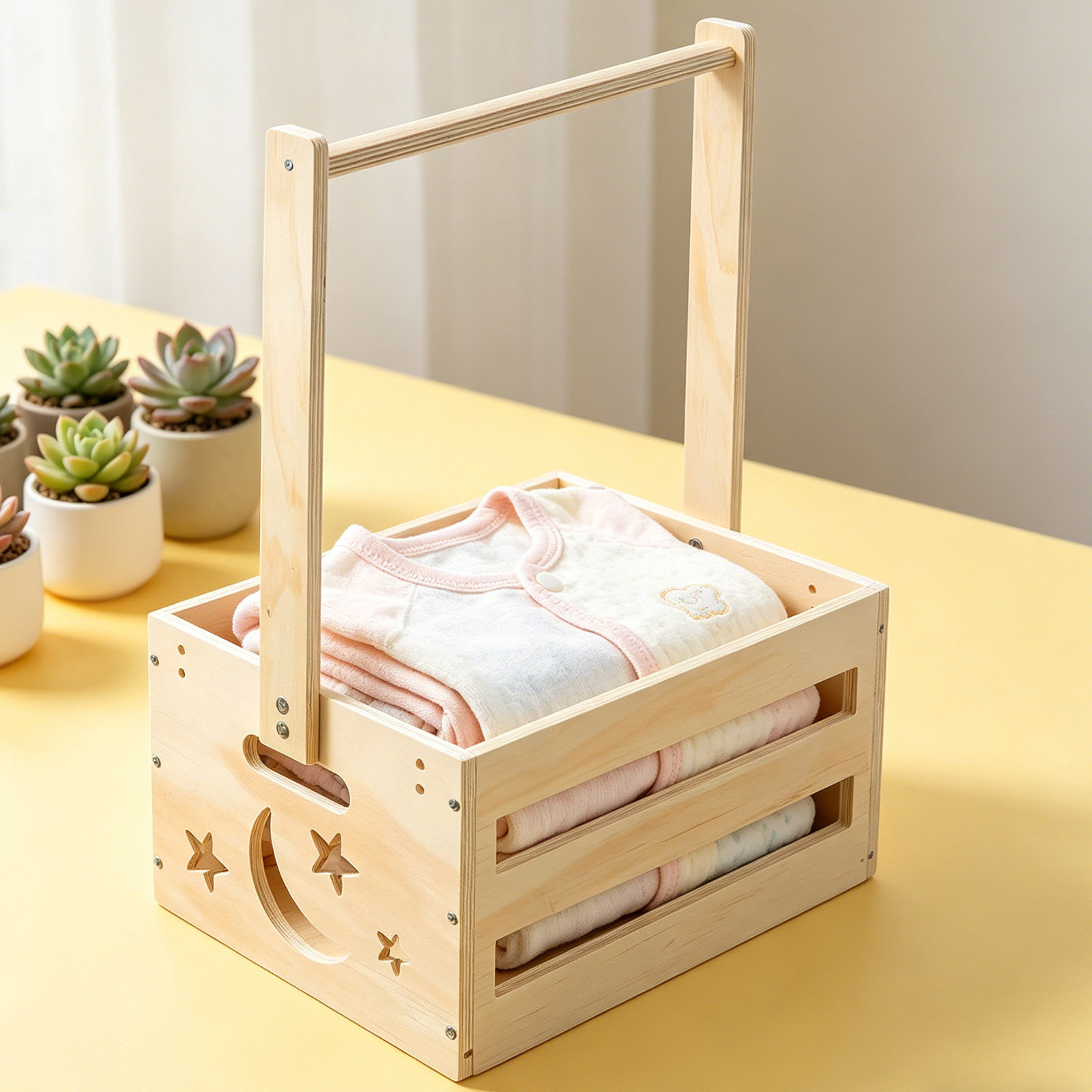 ตะกร้าผ้าไม้แบบพกพา กล่องเก็บเ - Baby Nursery Closet Organization บทวิจารณ์และราคา