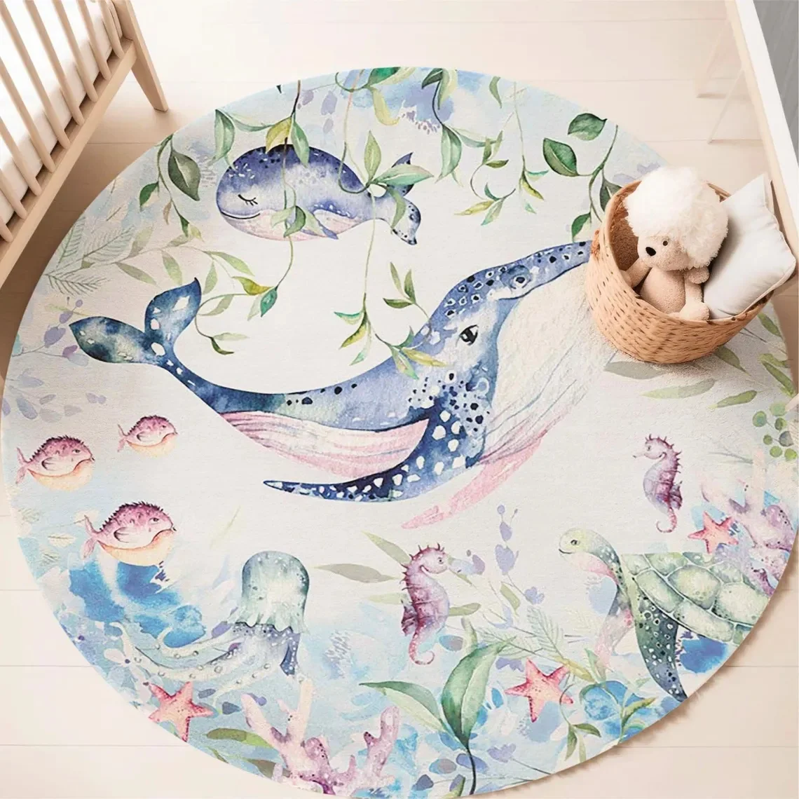 พรมลายสัตว์ทะเลสีฟ้า สำหรับห้อ - Soft Rug Nursery บทวิจารณ์และราคา